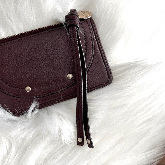 See by Chloe Olga coin purse card holder zip wallet maroon leather - Picture 5 of 8